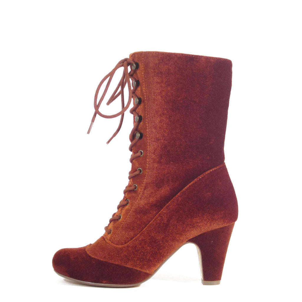 Claire Vintage Victorian Velvet Boots â Chelsea Crew