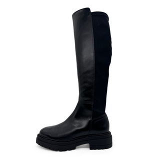 Faith Leather + Fabric Stretch Boots