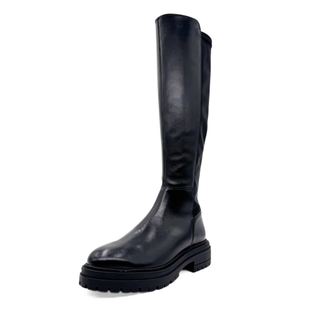 Faith Leather + Fabric Stretch Boots