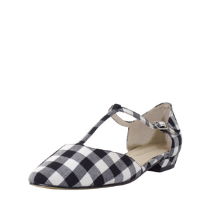 Garden Gingham T-Strap Flats