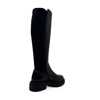 Faith Leather + Fabric Stretch Boots