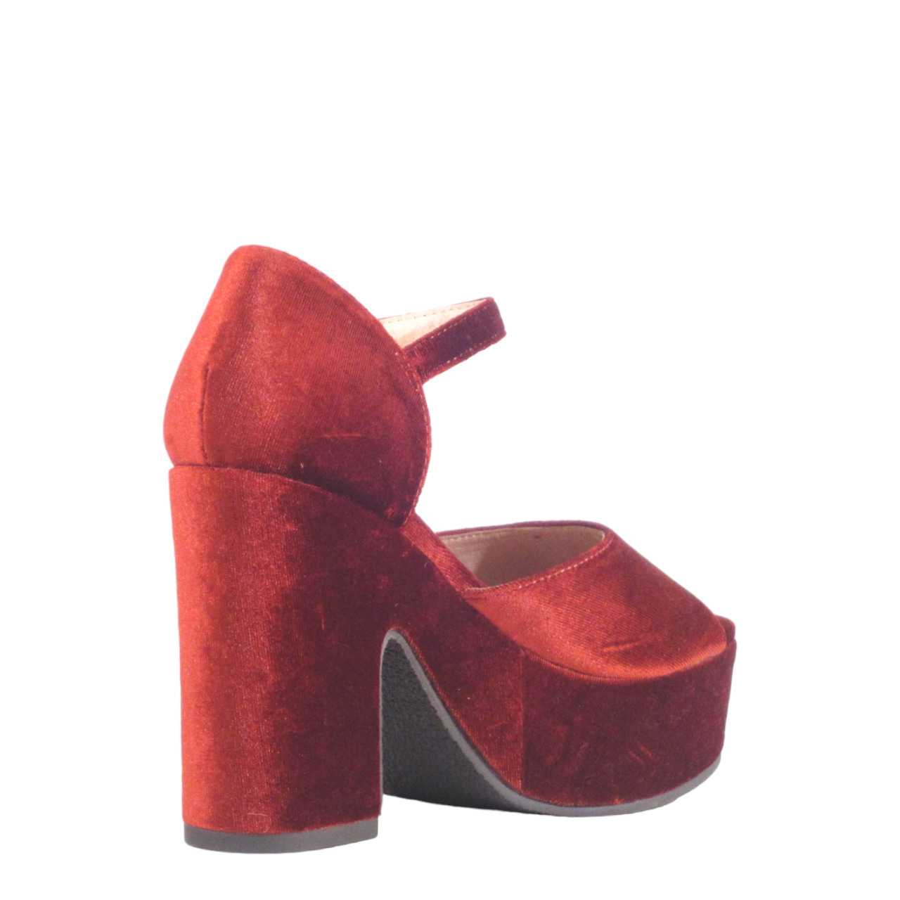 Quill Velvet Platform Heels Rust Velvet 37