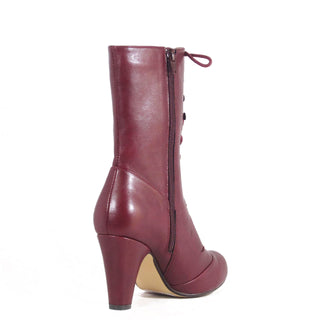 Burgundy Zipped Women Boots